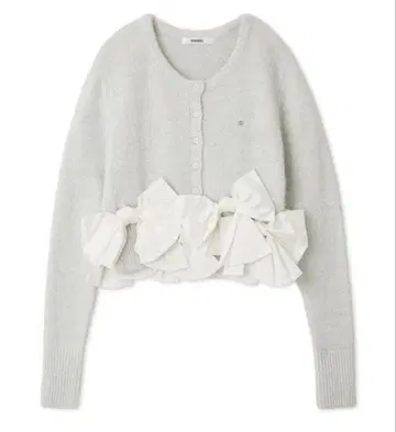 SNIDEL 리본 모티브 가디건 아이보리