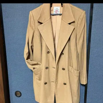 TAKAHASHI 카멜 컬러 더블 버튼 코트 여성용 캐시미어