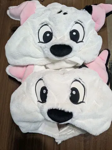 강아지 캐릭터 플리스 팬캡 2개 세트