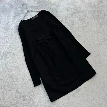 [주얼 체인지즈] (F) 절개 원피스 블랙 리본 포함 울 혼방