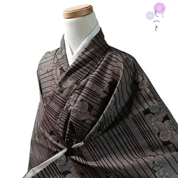 21년도 기모노 순수 실크 이중 기모노 진흙 염색 오시마 명주