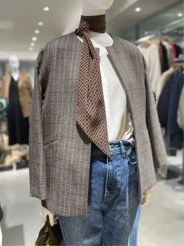 그린 레이블 릴랙싱 메리노 블렌드 노카라 자켓