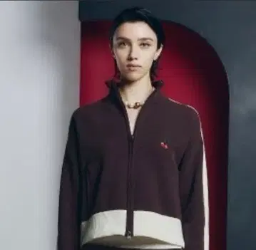 택 포함 새상품 더블 스탠다드 클로징 체리 로고 지퍼 니트