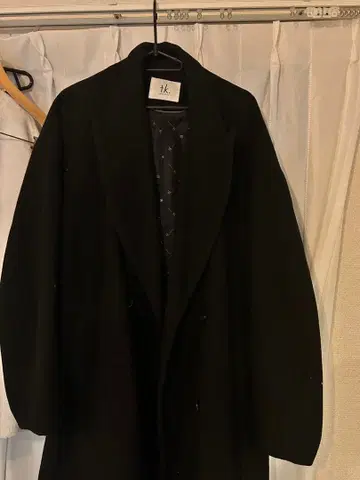 블랙 체스터 코트 더블 브레스트