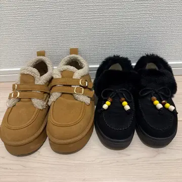 브라운과 블랙의 어그 부츠