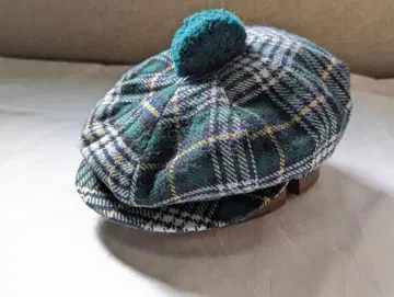 영국 빈티지 타탄 체크 8 피스 헌팅 캡