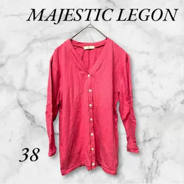 마제스틱 레곤 가디건 앞 버튼 스트레치 소재 7부 소매 V넥