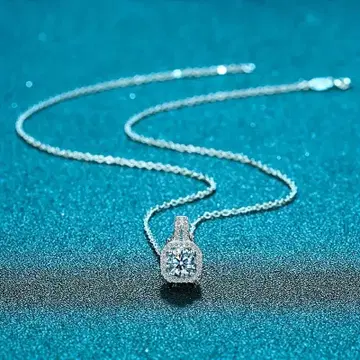 실버 925 고품질 2CT 모이사나이트 펜던트 목걸이