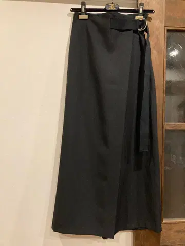 루카 블랙 랩 스타일 와이드 팬츠