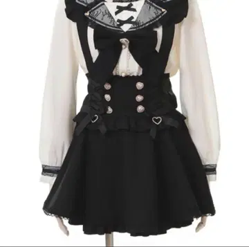 LIZLISA 레이스업 서스펜더 치마바지