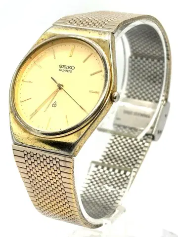 [ 작동품 ] SEIKO 세이코 남성용 쿼츠 손목시계 골드
