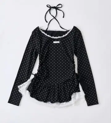 올리브 데 올리브 OLIVE des OLIVE 레이스 드로스트 상의