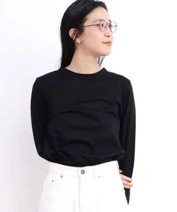 fig London simple smooth long sleeve 블랙