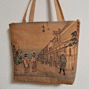 감물 염색 원단 빅 토트백