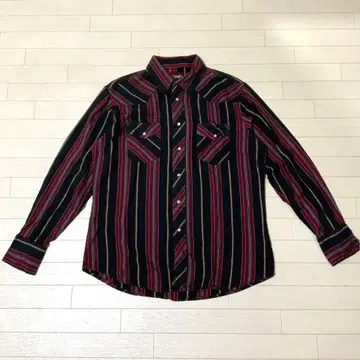 80s 구제 의류 Wrangler 웨스턴 셔츠 스트라이프 랭글러