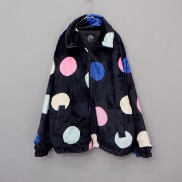 스칼라 153735: 컬러풀 도트 무늬 양면 플란넬 블루종