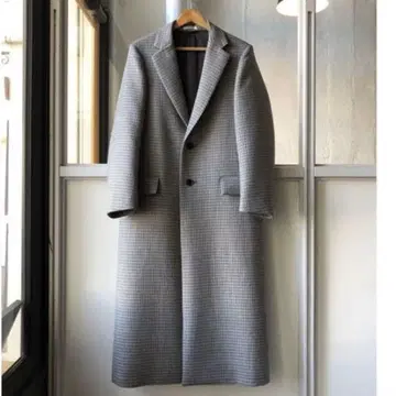 AURALEE 오라리 더블 페이스 체크 체스터 코트