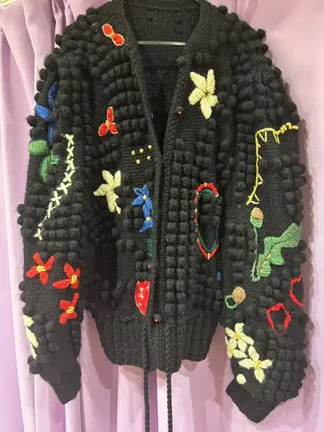 90년대 빈티지 손뜨개질 가디건