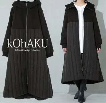 오샤레 워커 kOhAKU [ 이소재 절개 퀼팅 코트 ] 사이즈 2