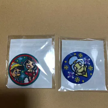 피노키오 복권 자수 캔뱃지 2개 세트