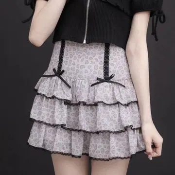 pium 오리지널 레오파드 캉캉 스커트 베이지