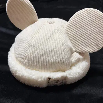 [ 새상품급 ] 디즈니 리조트 미키 모자 캡 코듀로이 보아 화이트