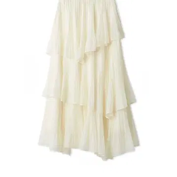 snidel 플리츠 티어드 롱 스커트