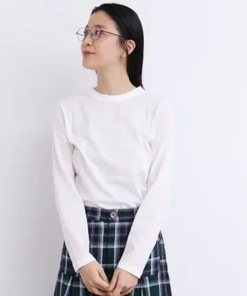 fig London simple smooth long sleeve 화이트