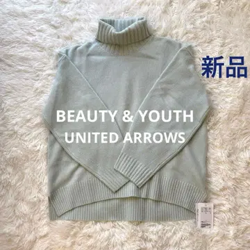 새상품 BEAUTY & YOUTTH 캐시미어 혼방 울 터틀넥 라임