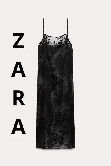 [ ZARA ] [ 세미 시스루 데보레 원피스 ]