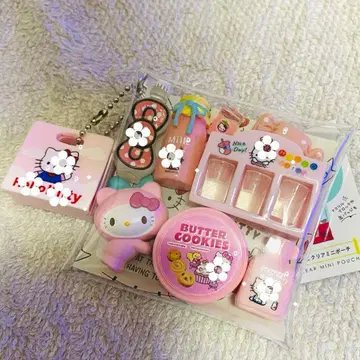 가챠 파우치 Hello Kitty 미니어처 완구 세트 키링
