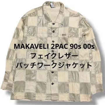makaveli 90s 00s 인조 가죽 패치워크 자켓