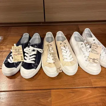 MUJI 스니커즈 23.0cm 네이비 베이지 오프화이트 3족 세트