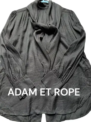 ADAM ET ROPE 2WAY 하이넥 스트라이프 타이 긴팔 셔츠