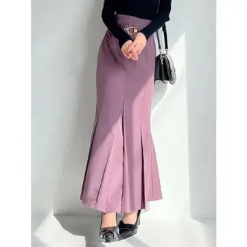 패브릭 폴드 스커트 핑크 퍼플 머메이드 스커트 리엔다