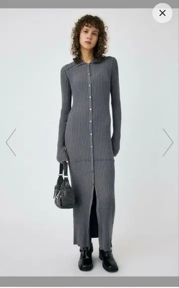 moussy 케이블 니트 롱 드레스