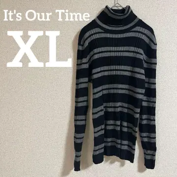 It's Our Time [ XL ] 스트라이프 터틀넥 스웨터