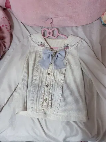 LIZLISA 스트로베리 자수 세일러 리브 상의