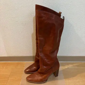 브라운 가죽 웨스턴 부츠 38