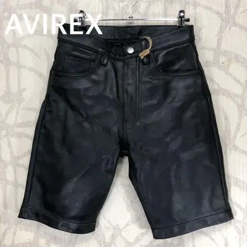 아비렉스 AVIREX 가죽 숏팬츠 블랙 천연 가죽 리얼 가죽 소가죽 R
