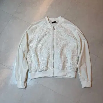 화이트 펄 레이스 집업 블루종 M