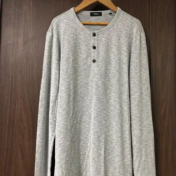 Theory 그레이 헨리넥 긴팔 스웨터