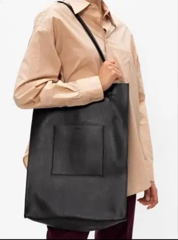 질 샌더 블랙 쇼퍼 토트백