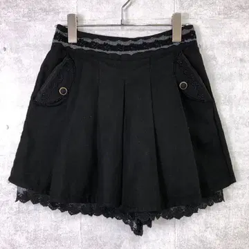 히메카지 레트로 axes femme 구제 의류 자수 레이스 라인 숏팬츠