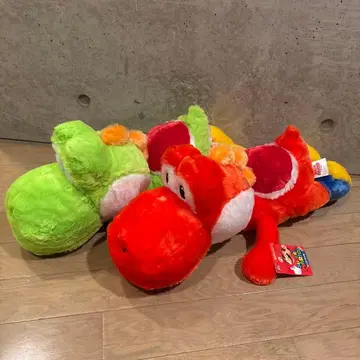 요시 특대 사이즈 흐물흐물 봉제 인형 빨강/초록 세트 새상품