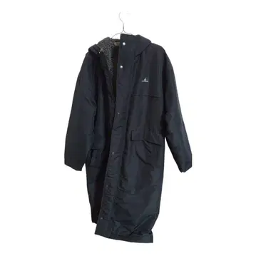 Asics Deporte 블랙 후드 부착 롱 코트