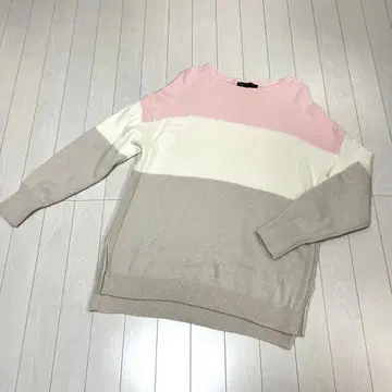 23구 캐시미어 혼방 니트 바이컬러