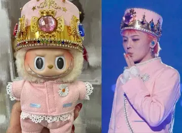 즉시 발송 17cm G-DRAGON 지용 labubu 의류 1227 핑크