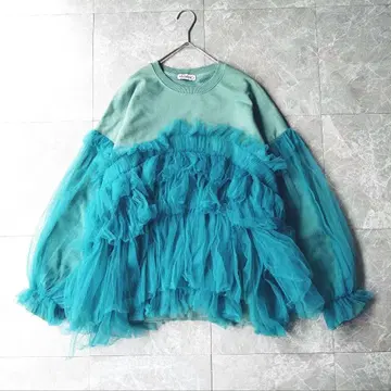 VIVIANO 튤 레이어드 크루넥 맨투맨 23AW 사이즈 M