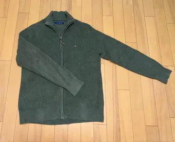 타미힐피거 집업 가디건 그린